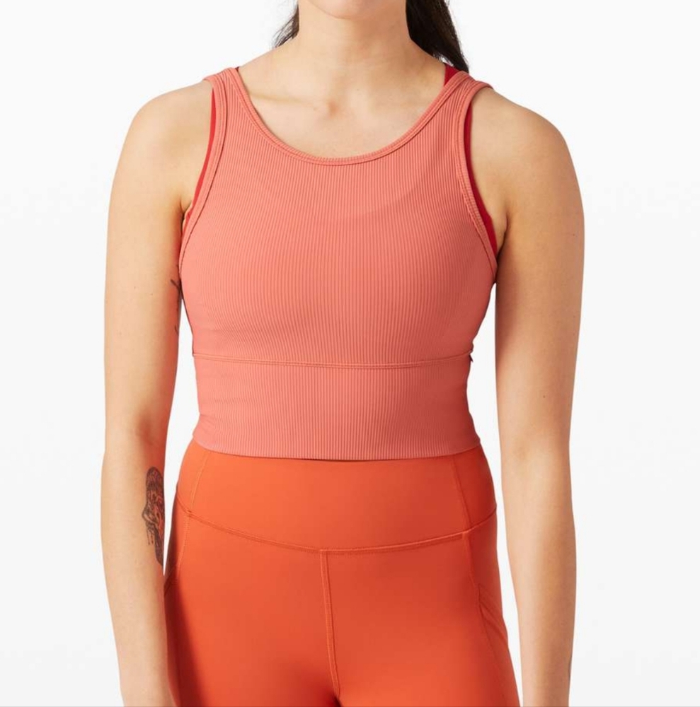 Lululemon Power Pivot Tank *Rib Rustic Coral
